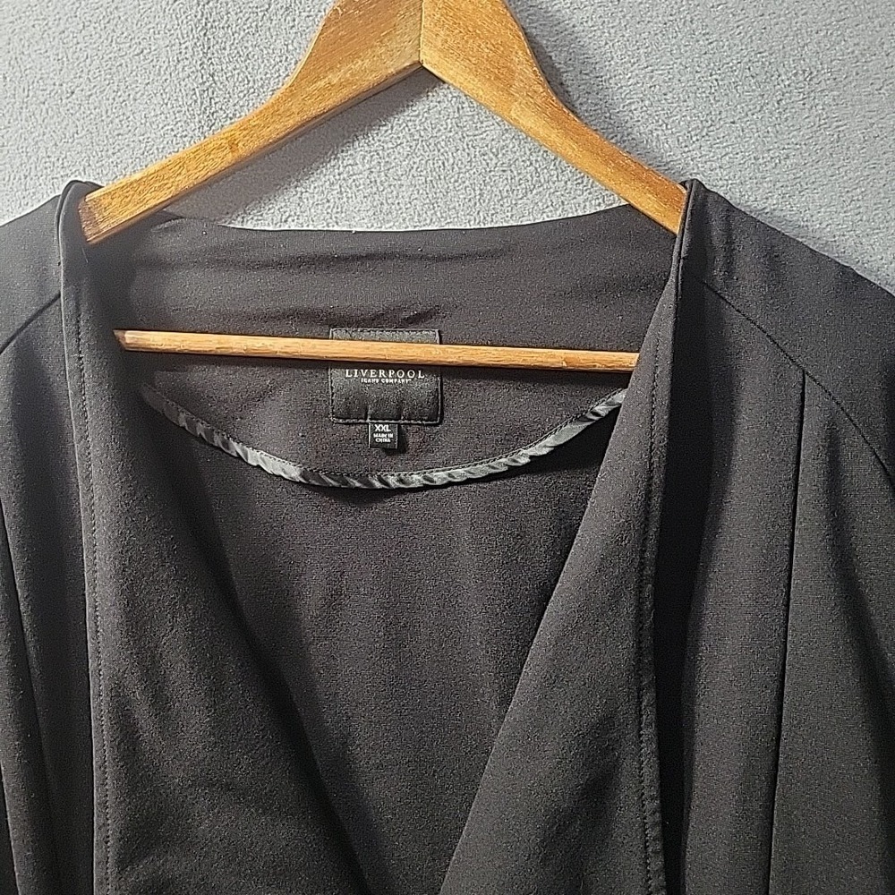 Liverpool Cardigan Jacket Womens XL Black Open Front Blazer Business Casual Zip